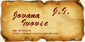 Jovana Ivović vizit kartica
